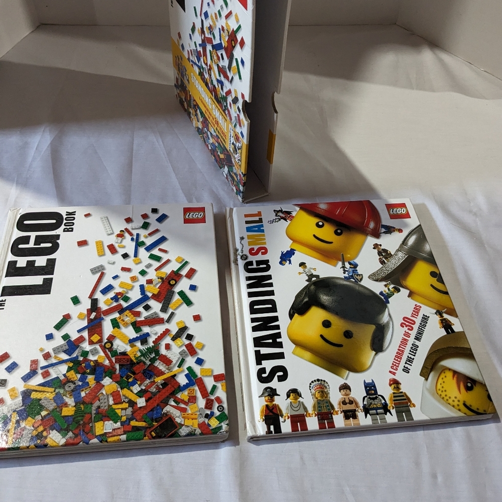 The Lego Book & Standing Tall 2 book set with case 30 year celebrate Minifigures